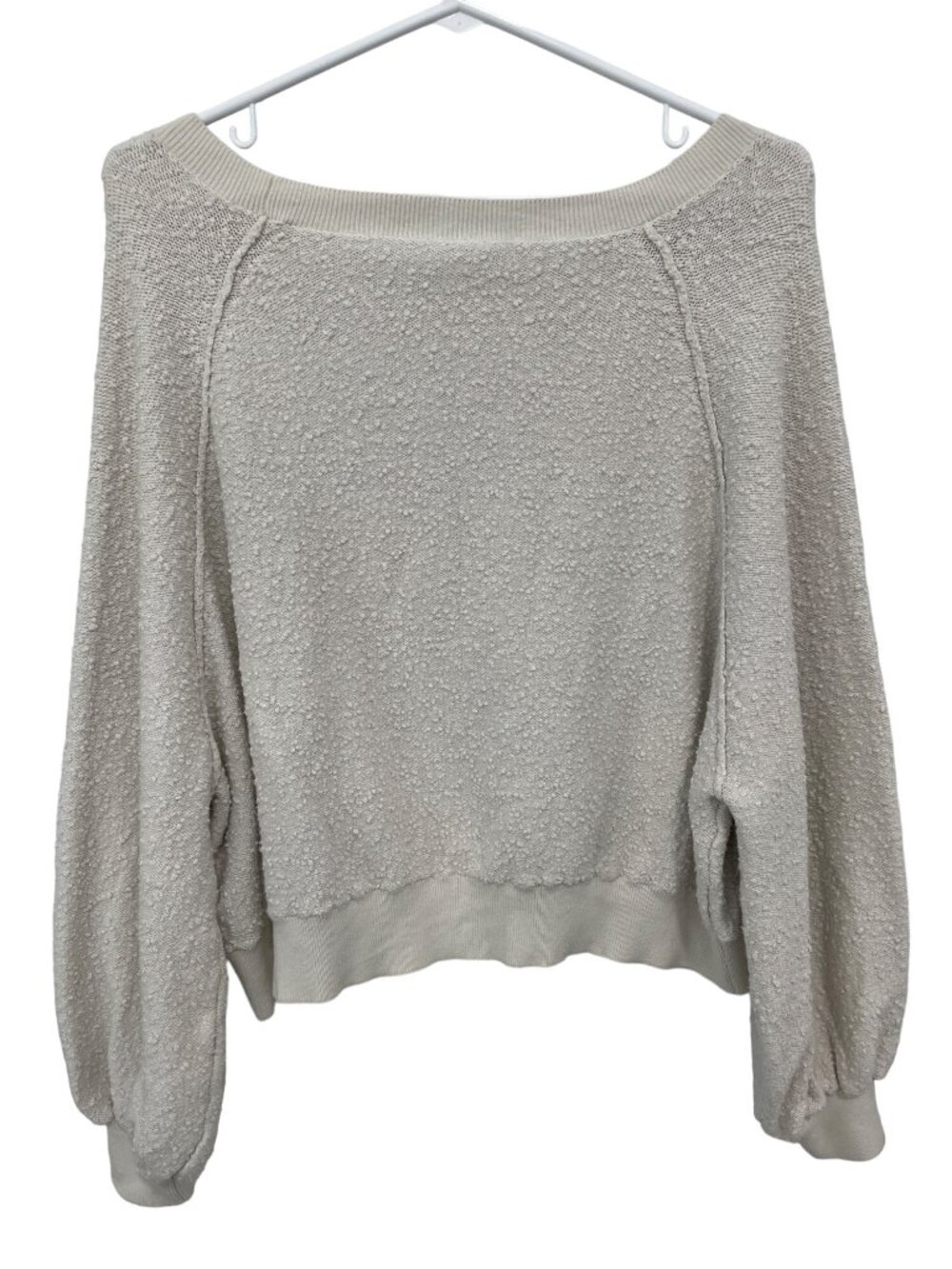 Free People Sweater Small Found My Friend Pullover Cream Textured Knit Cozy - Picture 5 of 11